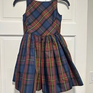 Ralph Lauren Plaid girls holiday Dress in Blue and Red